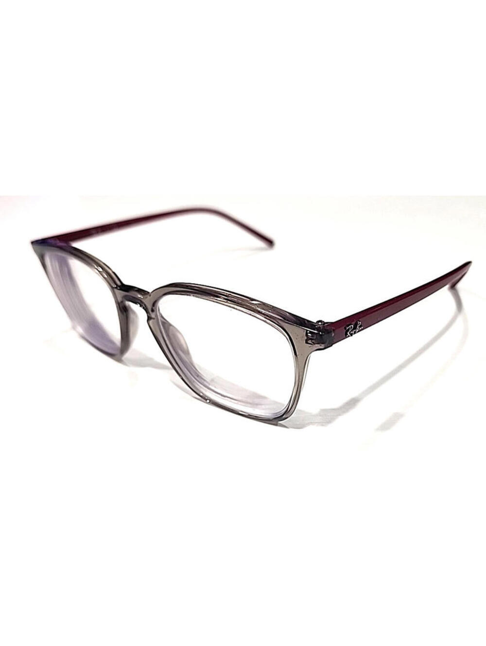 Ray Ban RB7185 8083 Crystal Gray Purple Square Eyeglasses Frame 52-18 145